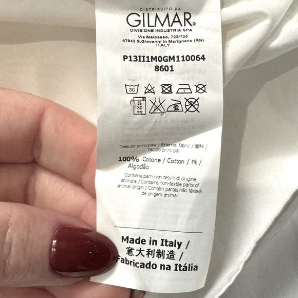 NWT Iceberg White Button Up Shirt With Abstract Print Size S - Picture 5 of 6